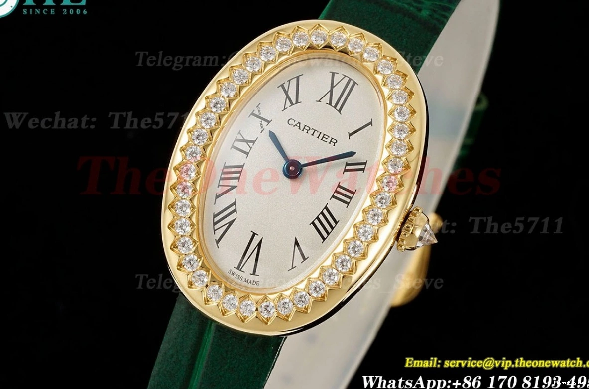 Baignoire LE Dia Ladies YG Green Dial Quartz AF 31mm White 0407